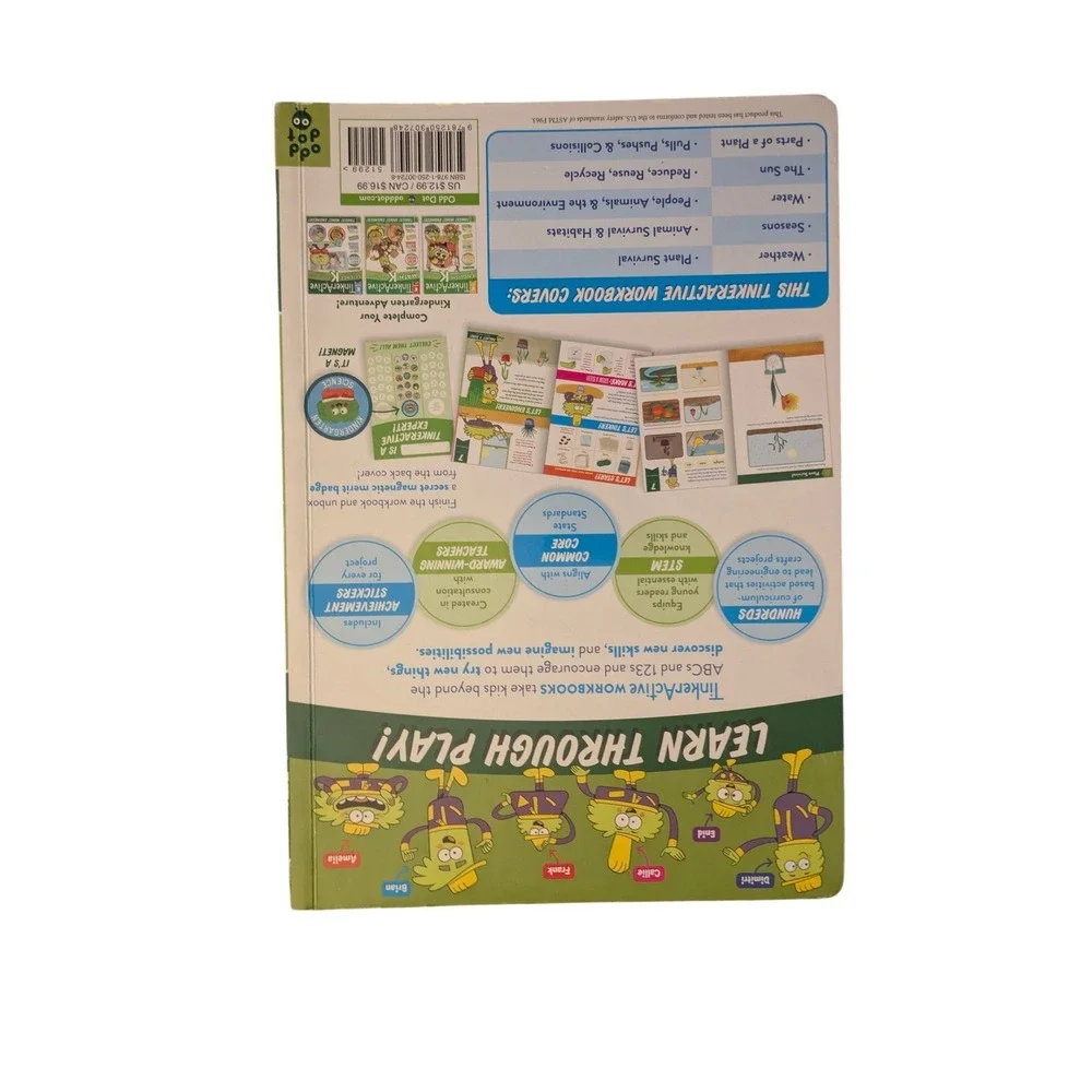 TinkerActive Science Kindergarten Workbook Ages 5-6 STEM‎ Odd Dot 9781250307248